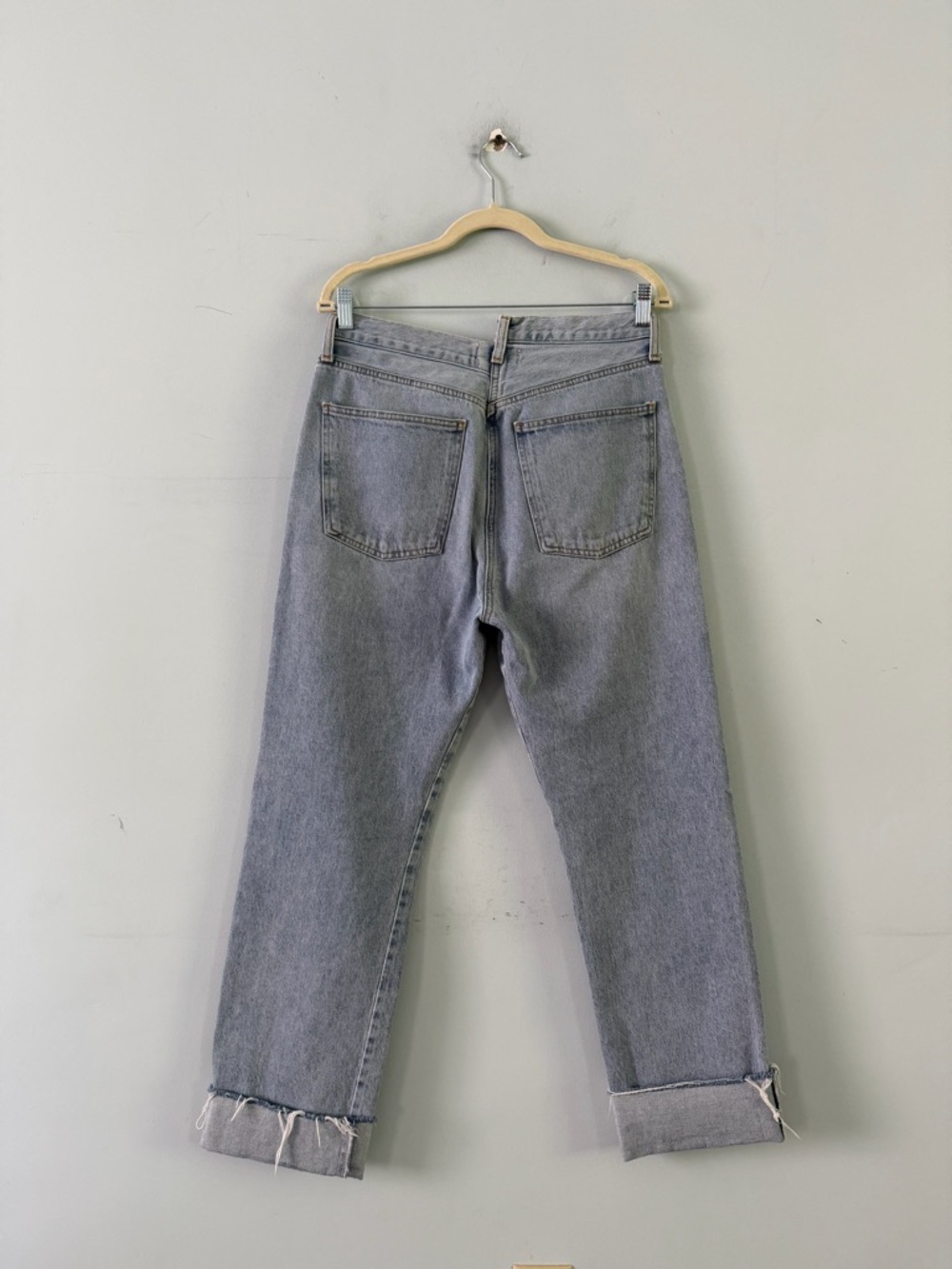 Agolde Criss Cross Straight Leg Dimension Light Wash Organic Cotton Denim Jeans - Picture 4 of 8